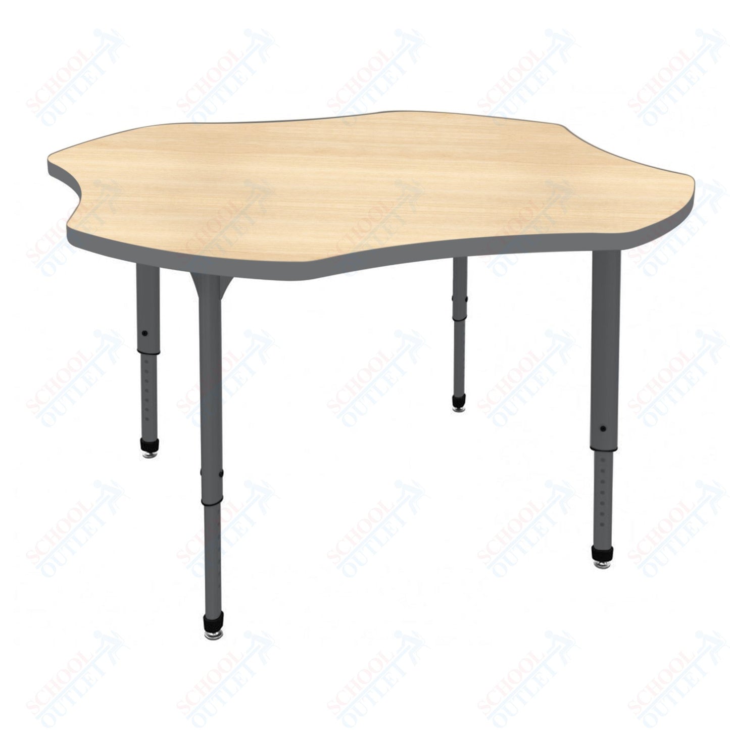 Marco Apex Series 48" Clover Preschool Activity Table Height Adjustable Legs 17"-24" (38-2265-MB)