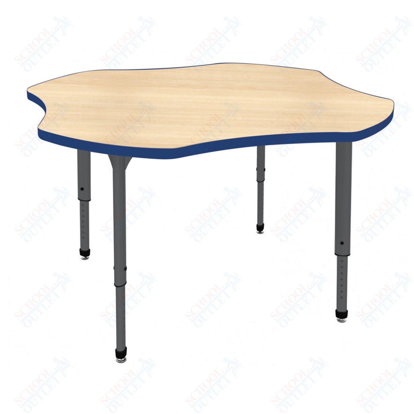 Marco Apex Series 48" Clover Preschool Activity Table Height Adjustable Legs 17"-24" (38-2265-MB)