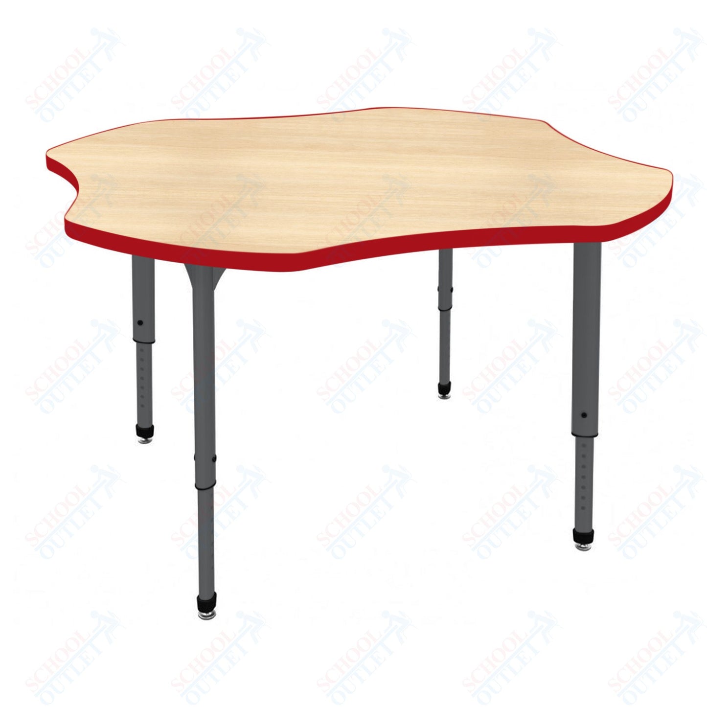 Marco Apex Series 48" Clover Preschool Activity Table Height Adjustable Legs 17"-24" (38-2265-MB)