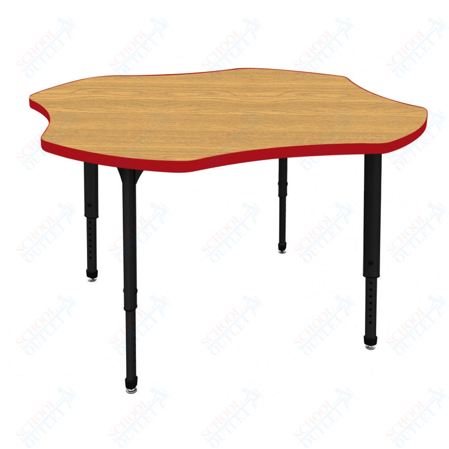 Marco Apex Series 48" Clover Preschool Activity Table Height Adjustable Legs 17"-24" (38-2265-MB)