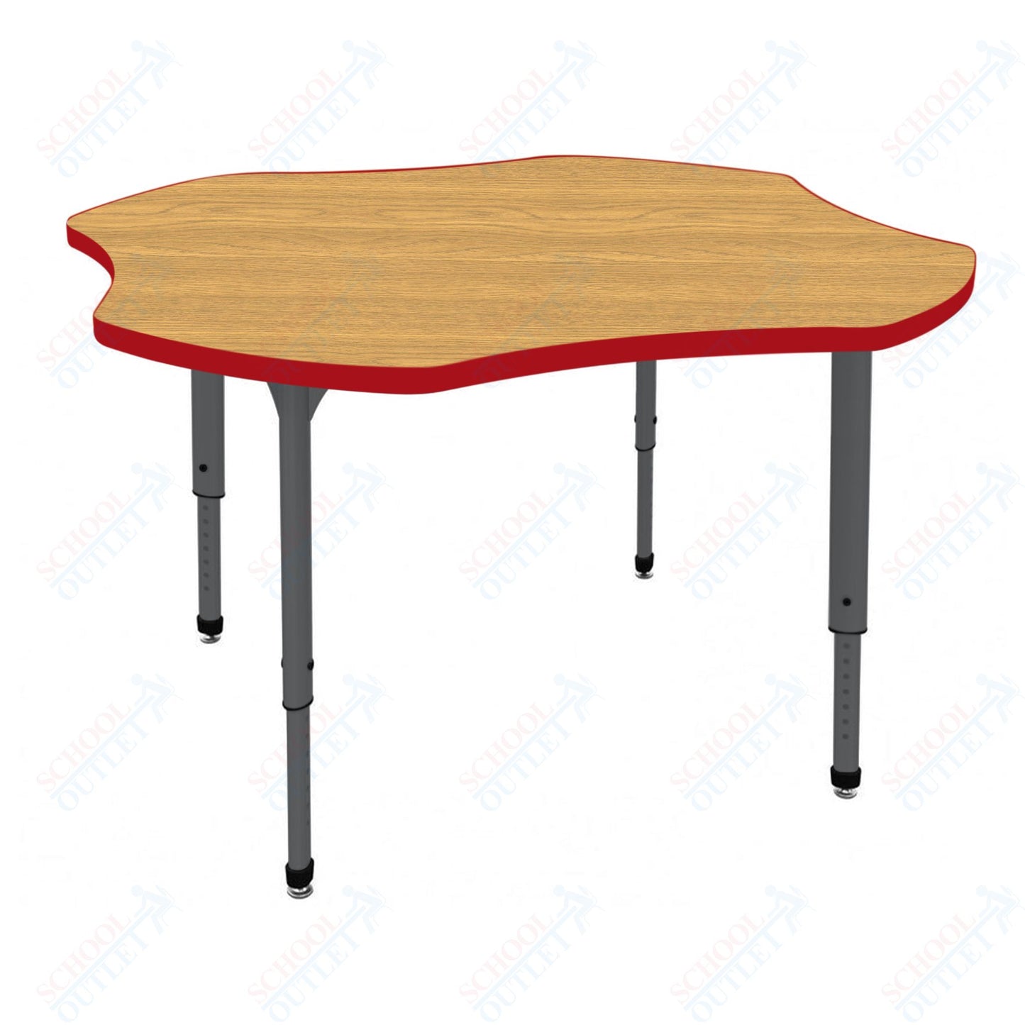 Marco Apex Series 48" Clover Preschool Activity Table Height Adjustable Legs 17"-24" (38-2265-MB)