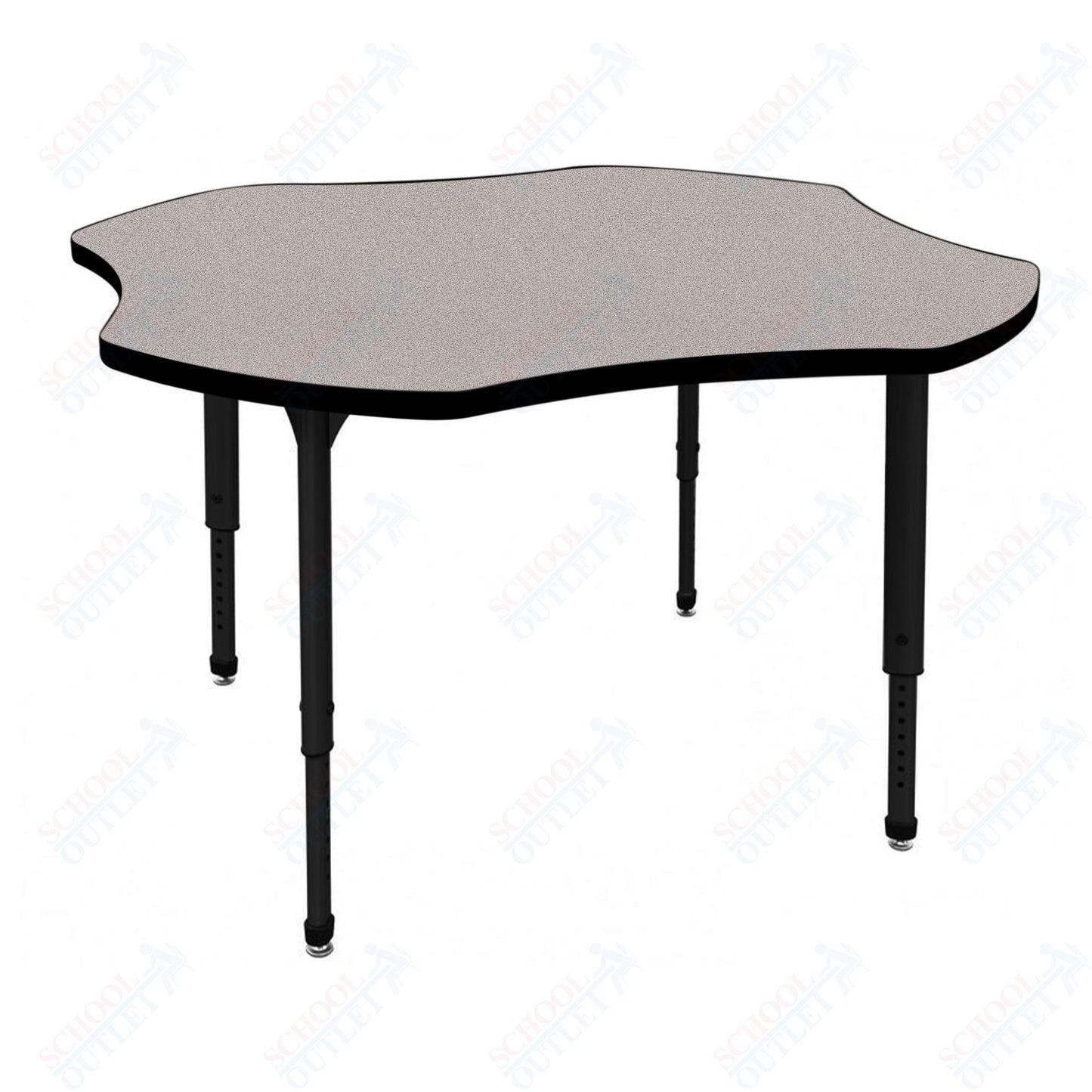 Marco Apex Series 48" Clover Preschool Activity Table Height Adjustable Legs 17"-24" (38-2265-MB)
