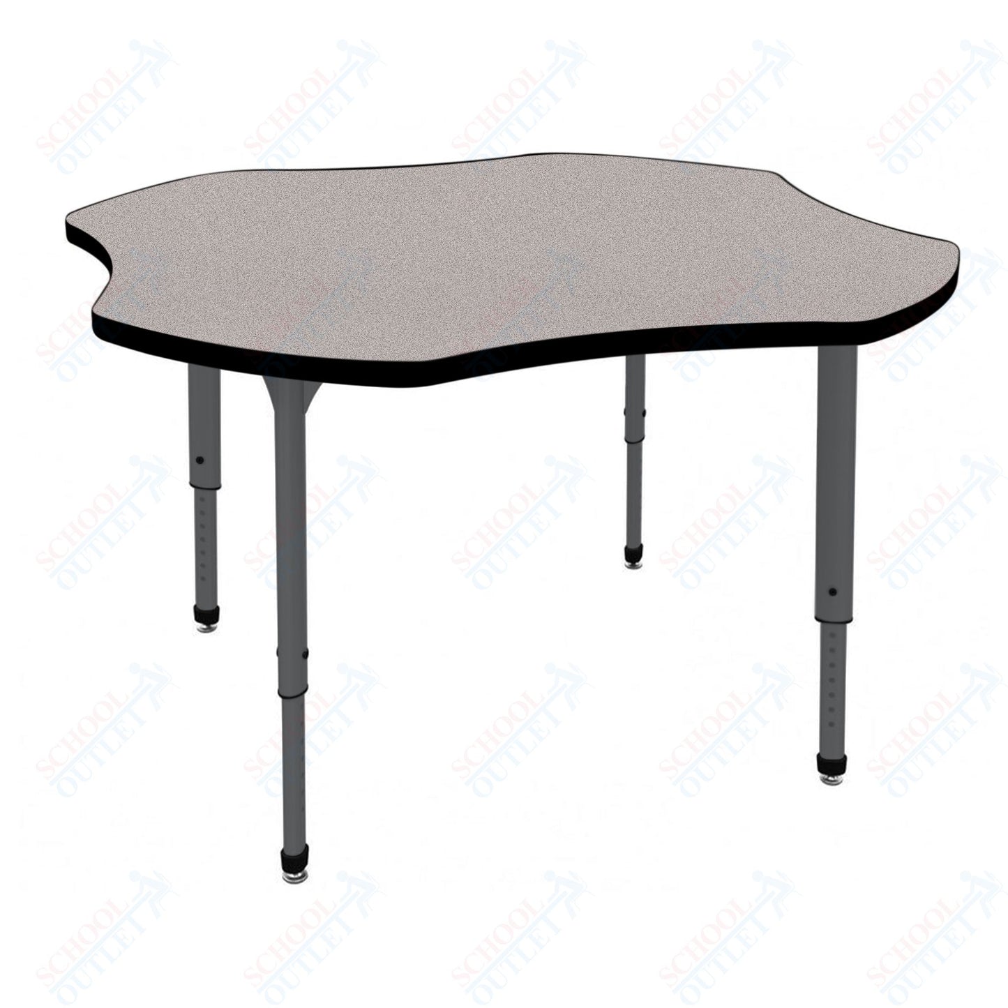 Marco Apex Series 48" Clover Preschool Activity Table Height Adjustable Legs 17"-24" (38-2265-MB)
