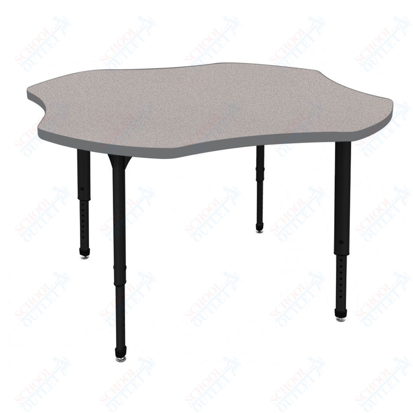 Marco Apex Series 48" Clover Preschool Activity Table Height Adjustable Legs 17"-24" (38-2265-MB)
