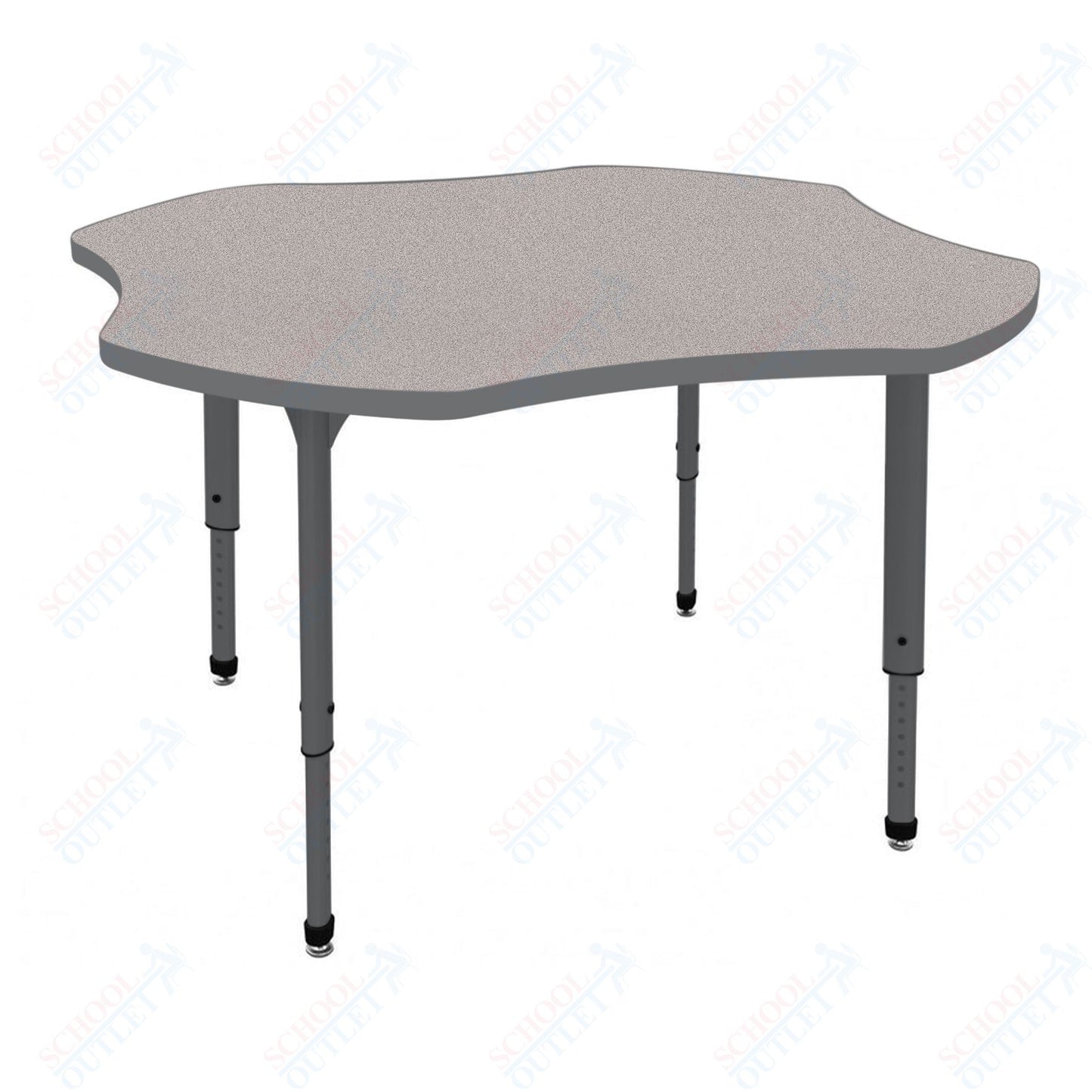 Marco Apex Series 48" Clover Preschool Activity Table Height Adjustable Legs 17"-24" (38-2265-MB)