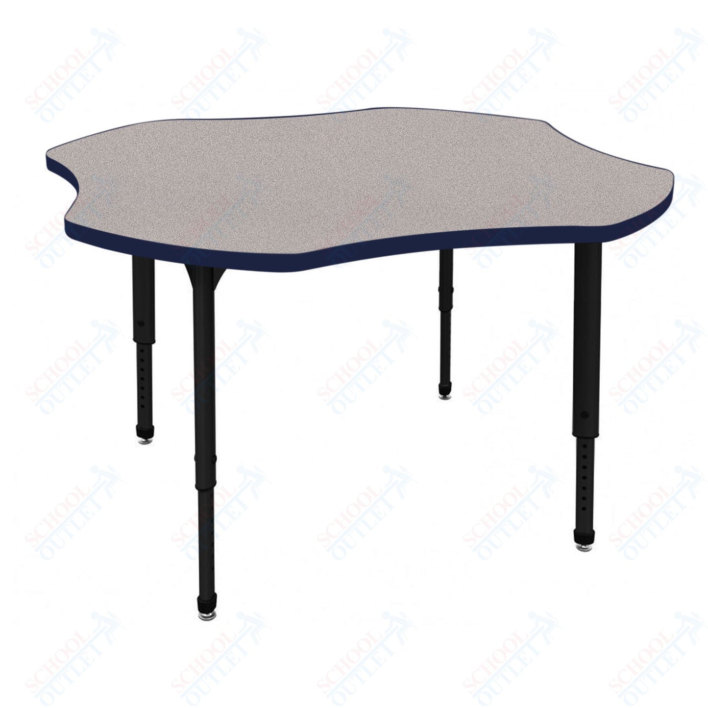 Marco Apex Series 48" Clover Preschool Activity Table Height Adjustable Legs 17"-24" (38-2265-MB)