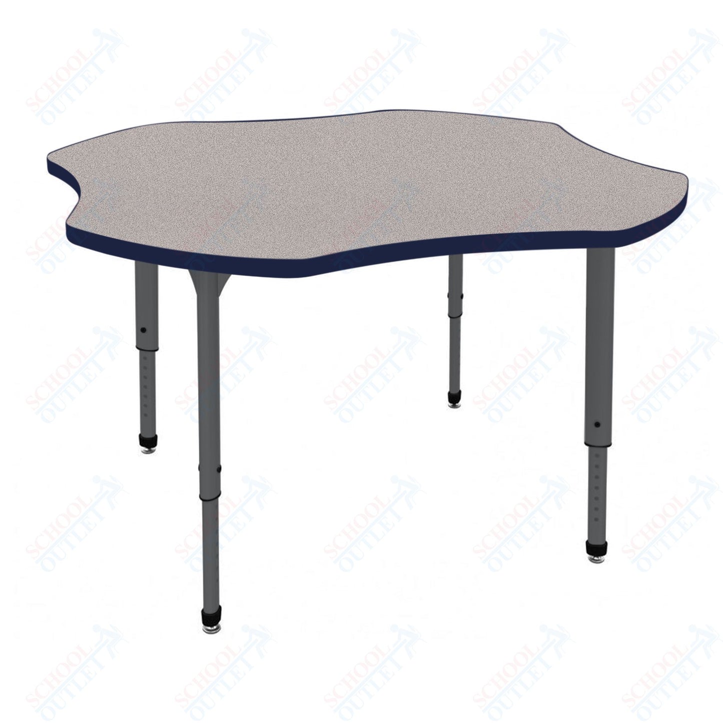 Marco Apex Series 48" Clover Preschool Activity Table Height Adjustable Legs 17"-24" (38-2265-MB)