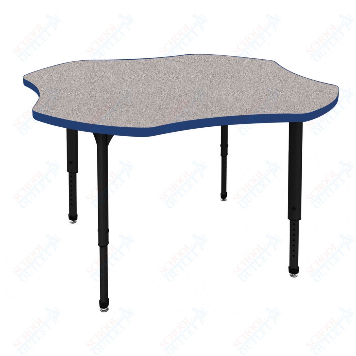 Marco Apex Series 48" Clover Preschool Activity Table Height Adjustable Legs 17"-24" (38-2265-MB)