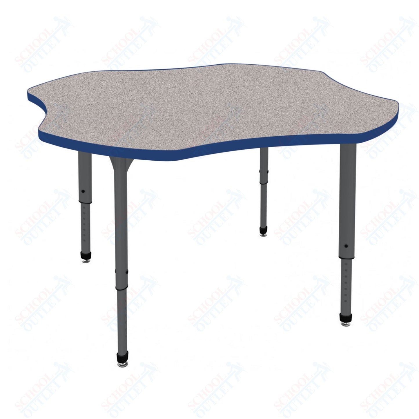 Marco Apex Series 48" Clover Preschool Activity Table Height Adjustable Legs 17"-24" (38-2265-MB)
