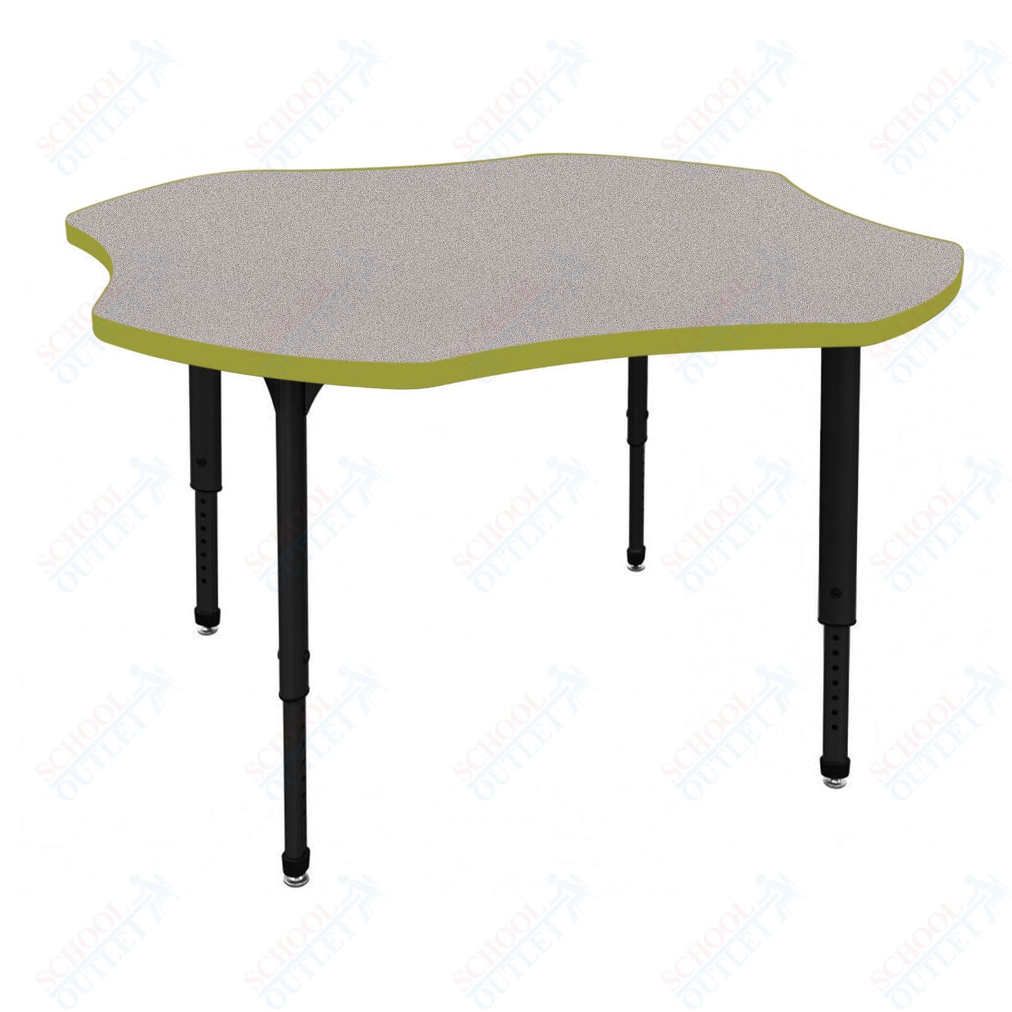 Marco Apex Series 48" Clover Preschool Activity Table Height Adjustable Legs 17"-24" (38-2265-MB)