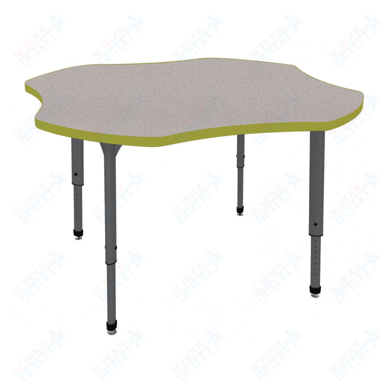 Marco Apex Series 48" Clover Preschool Activity Table Height Adjustable Legs 17"-24" (38-2265-MB)