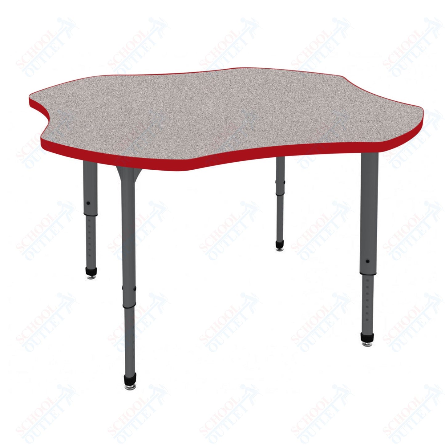 Marco Apex Series 48" Clover Preschool Activity Table Height Adjustable Legs 17"-24" (38-2265-MB)