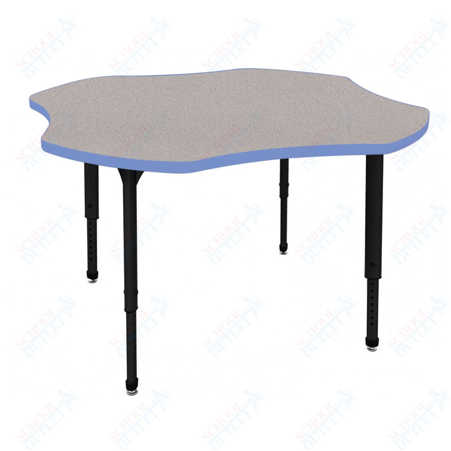 Marco Apex Series 48" Clover Preschool Activity Table Height Adjustable Legs 17"-24" (38-2265-MB)
