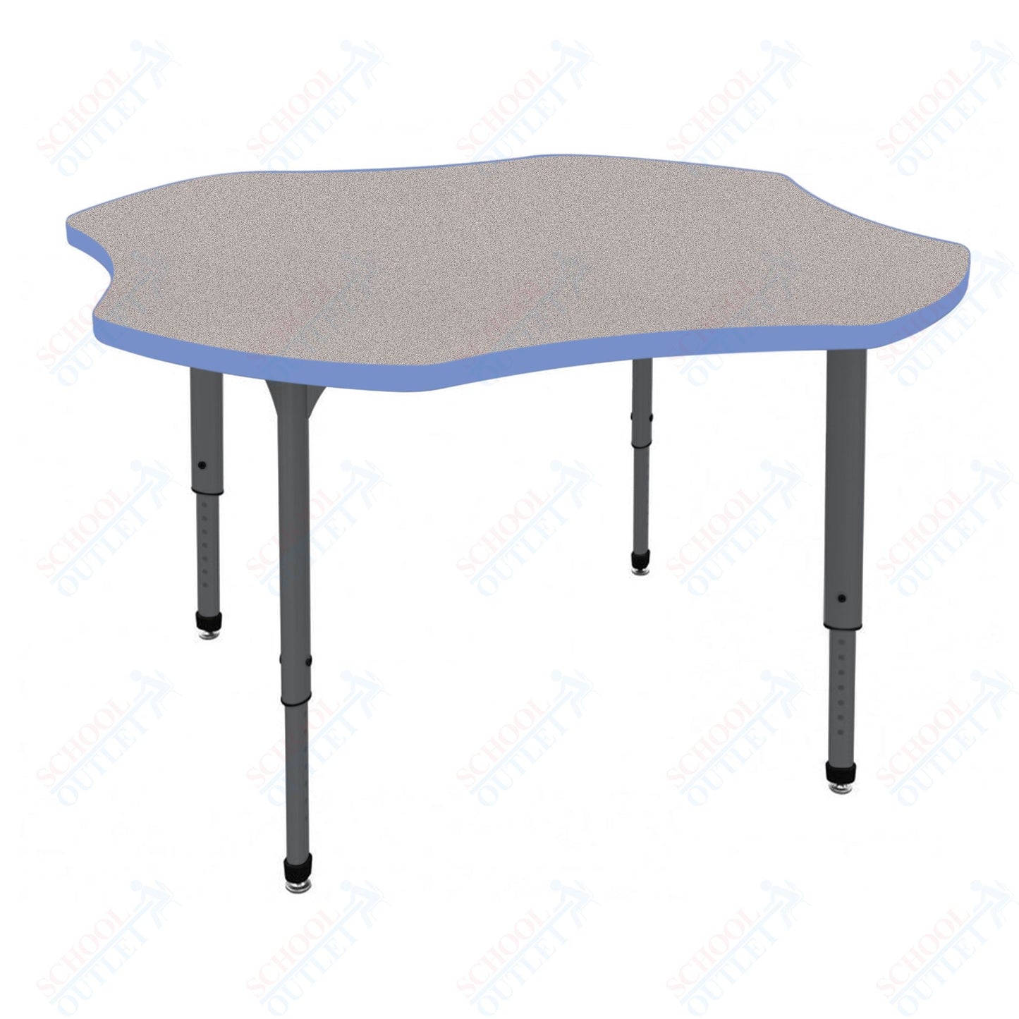 Marco Apex Series 48" Clover Preschool Activity Table Height Adjustable Legs 17"-24" (38-2265-MB)