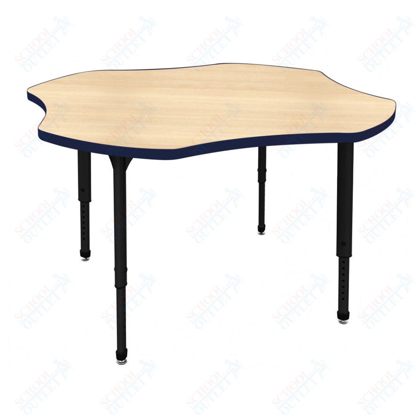 Marco Apex Series 48" Clover Preschool Activity Table Height Adjustable Legs 17"-24" (38-2265-MB)