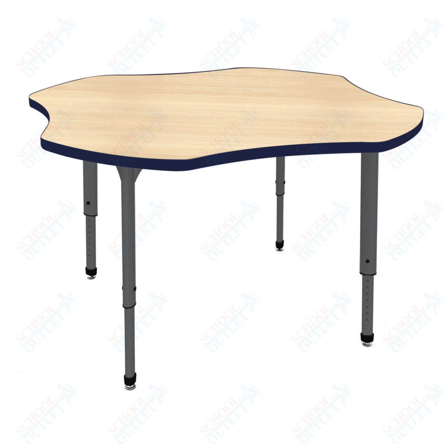 Marco Apex Series 48" Clover Preschool Activity Table Height Adjustable Legs 17"-24" (38-2265-MB)