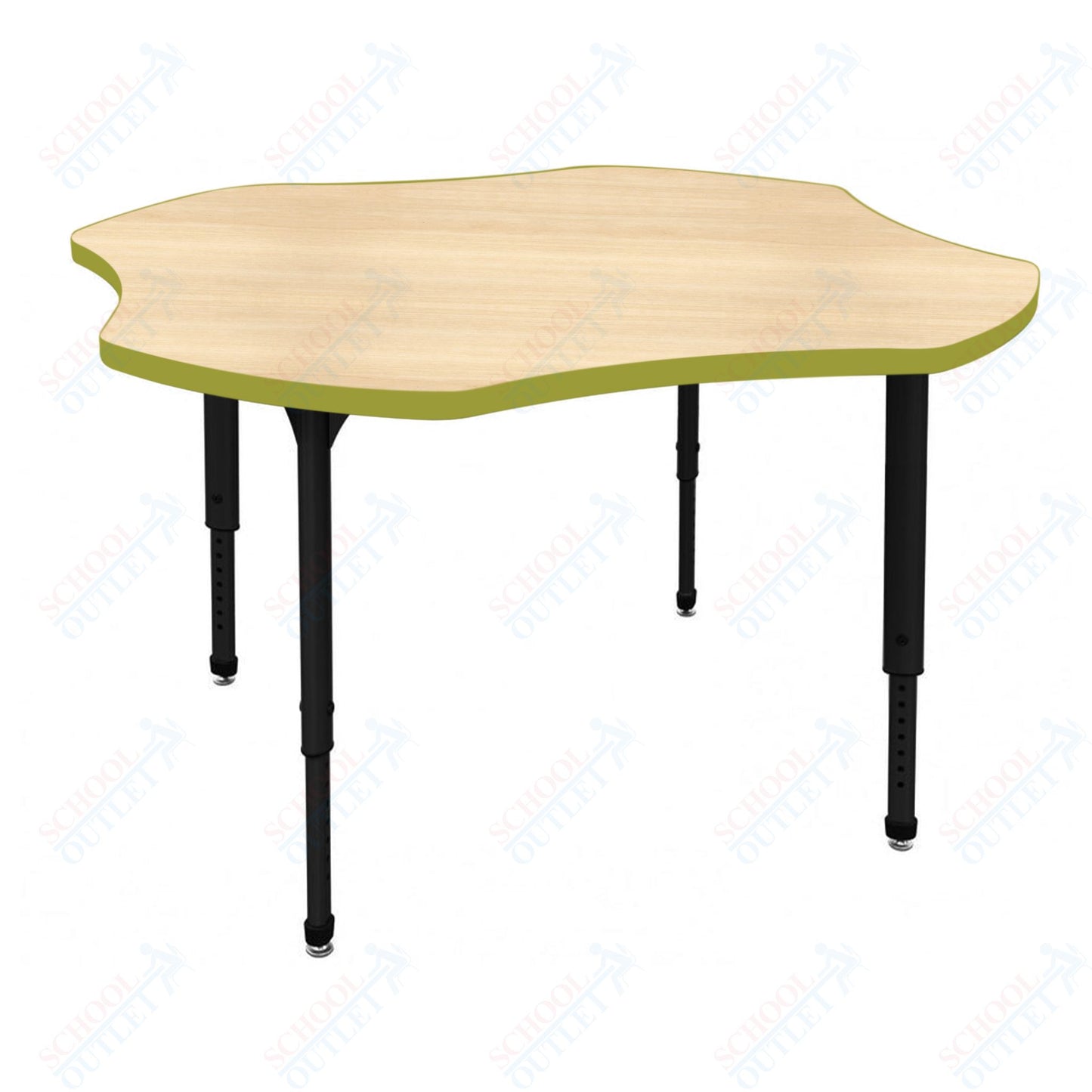 Marco Apex Series 48" Clover Preschool Activity Table Height Adjustable Legs 17"-24" (38-2265-MB)