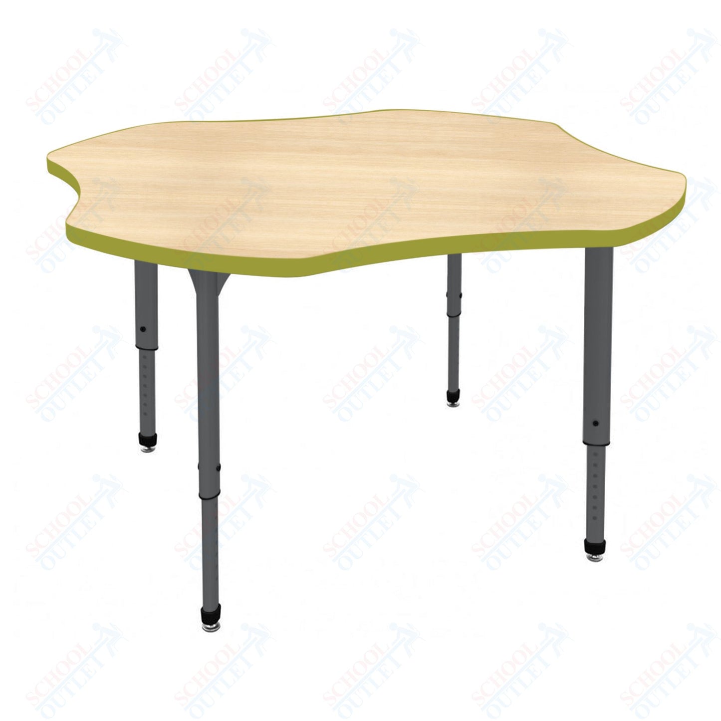 Marco Apex Series 48" Clover Preschool Activity Table Height Adjustable Legs 17"-24" (38-2265-MB)