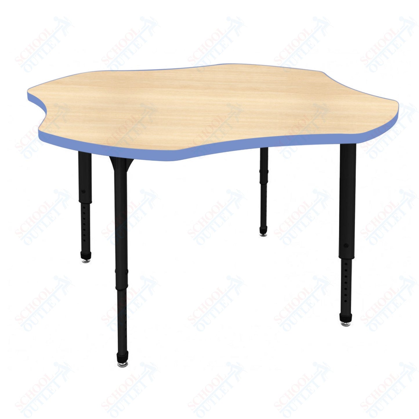 Marco Apex Series 48" Clover Preschool Activity Table Height Adjustable Legs 17"-24" (38-2265-MB)