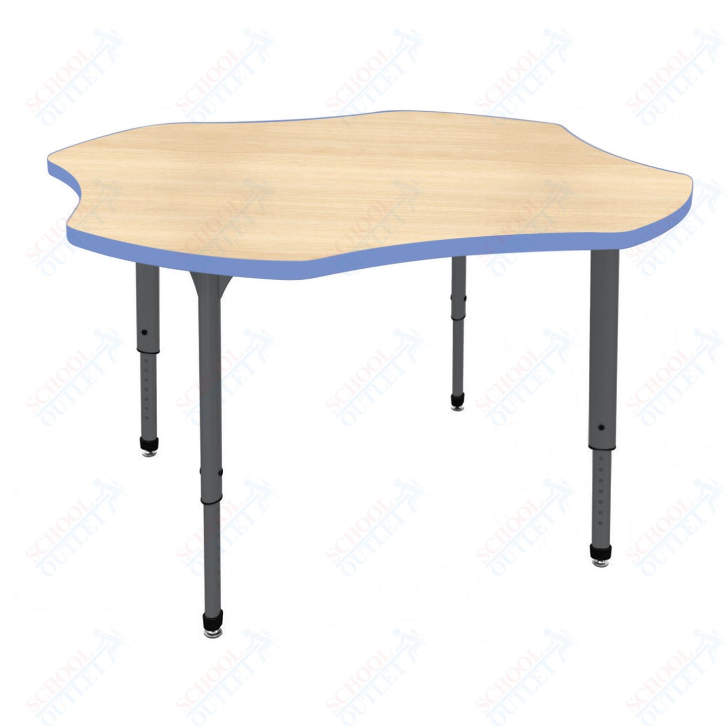 Marco Apex Series 48" Clover Preschool Activity Table Height Adjustable Legs 17"-24" (38-2265-MB)
