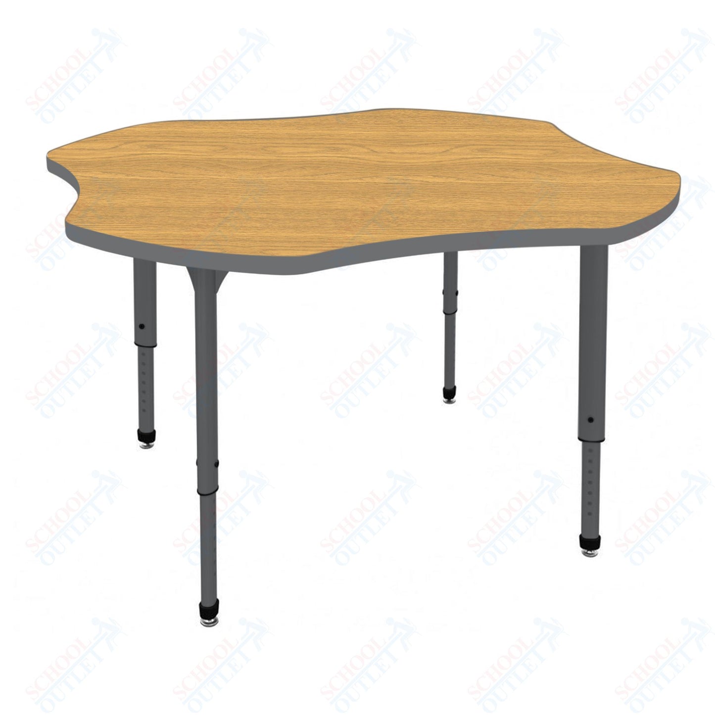 Marco Apex Series 48" Clover Preschool Activity Table Height Adjustable Legs 17"-24" (38-2265-MB)