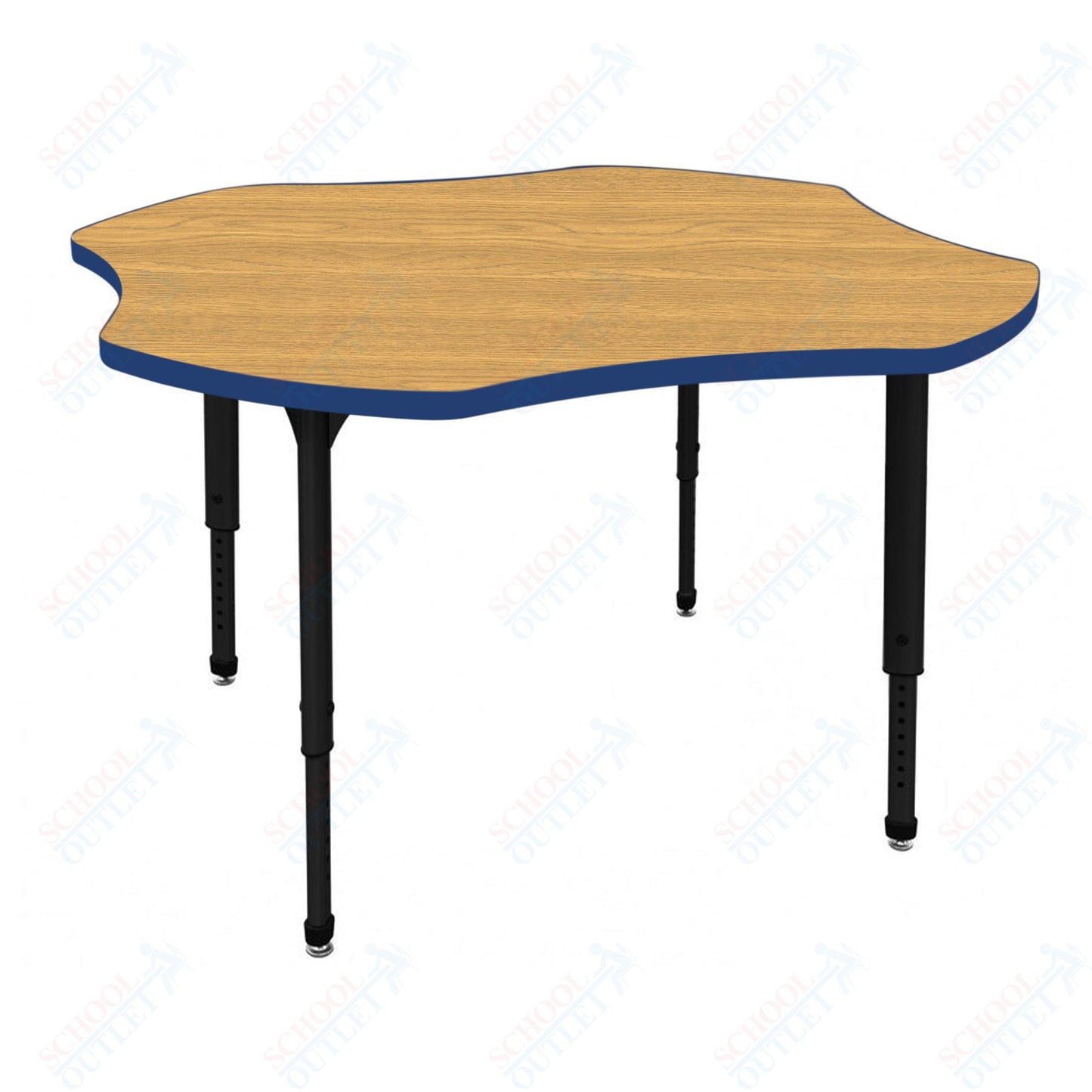 Marco Apex Series 48" Clover Preschool Activity Table Height Adjustable Legs 17"-24" (38-2265-MB)