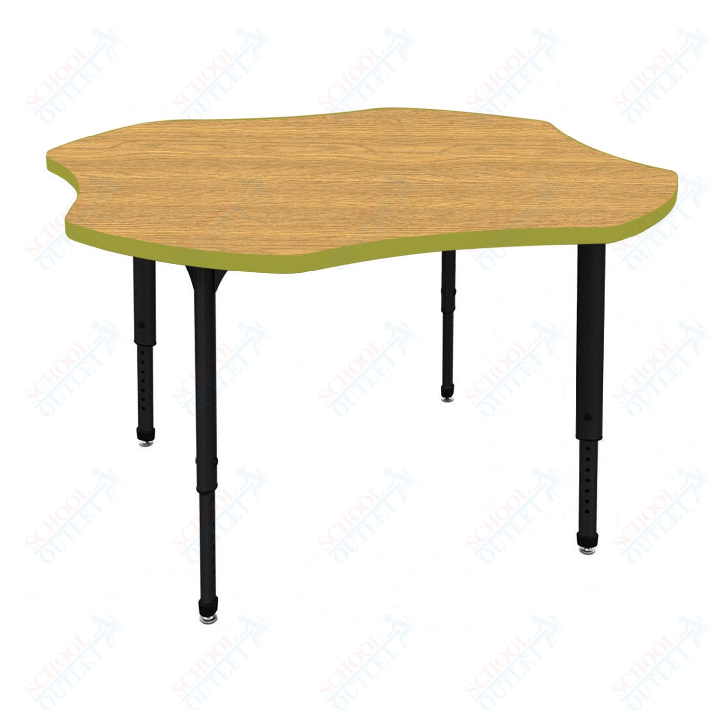 Marco Apex Series 48" Clover Preschool Activity Table Height Adjustable Legs 17"-24" (38-2265-MB)