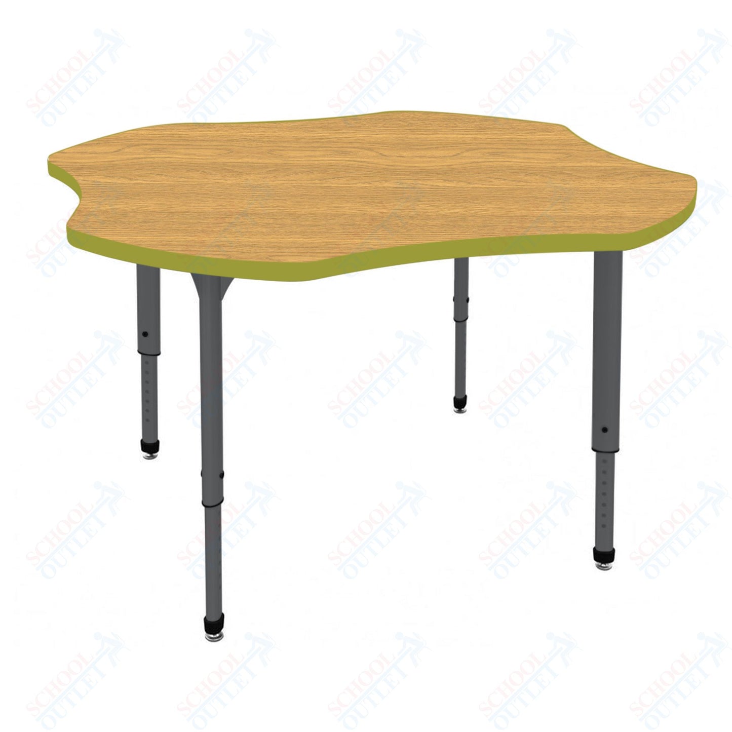 Marco Apex Series 48" Clover Preschool Activity Table Height Adjustable Legs 17"-24" (38-2265-MB)