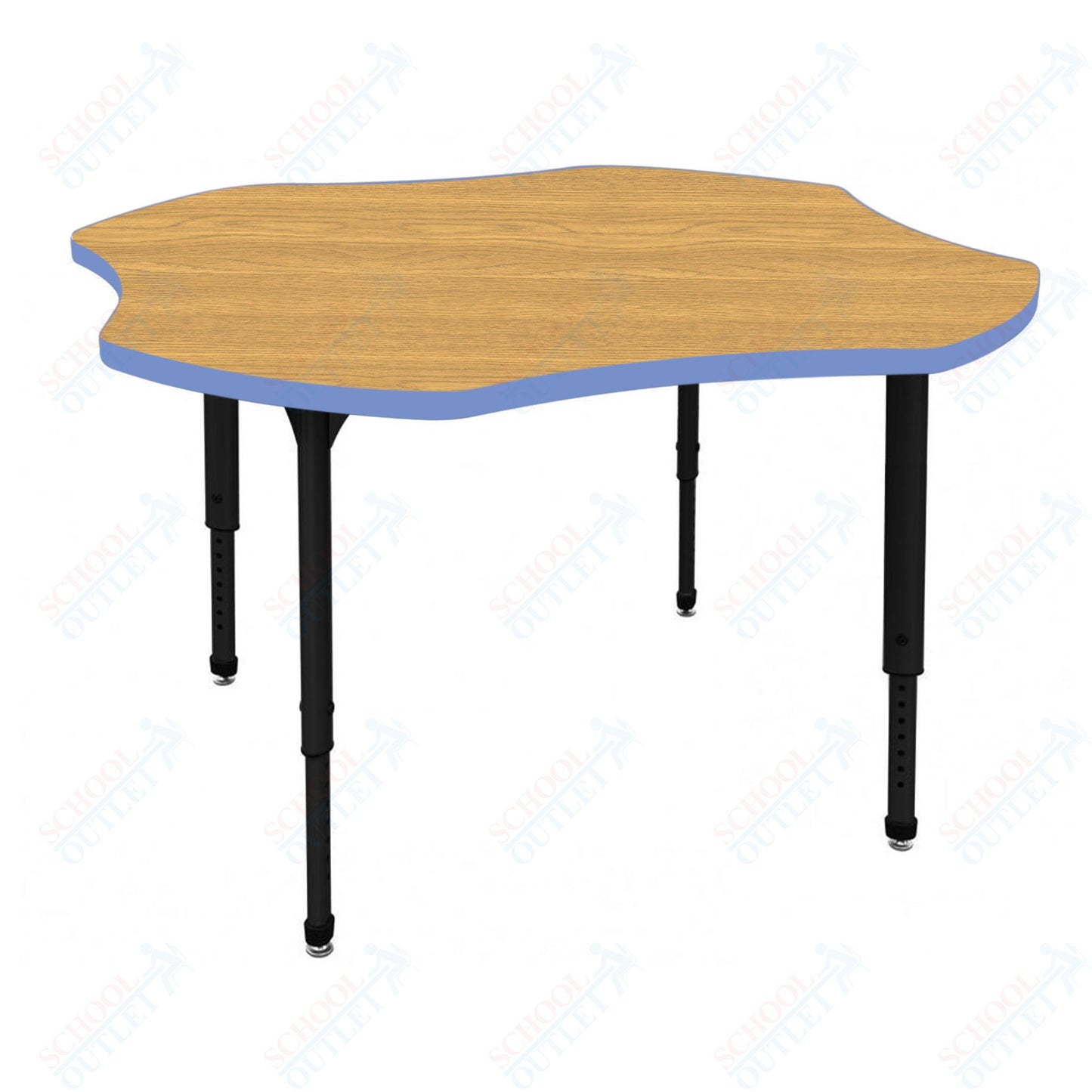 Marco Apex Series 48" Clover Preschool Activity Table Height Adjustable Legs 17"-24" (38-2265-MB)