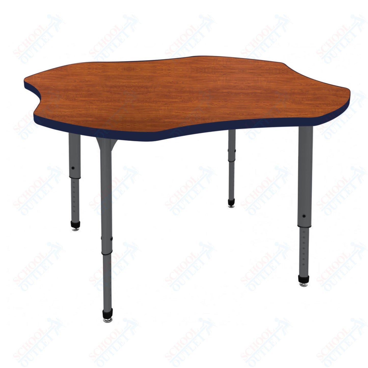 Marco Apex Series 48" Clover Preschool Activity Table Height Adjustable Legs 17"-24" (38-2265-MB)