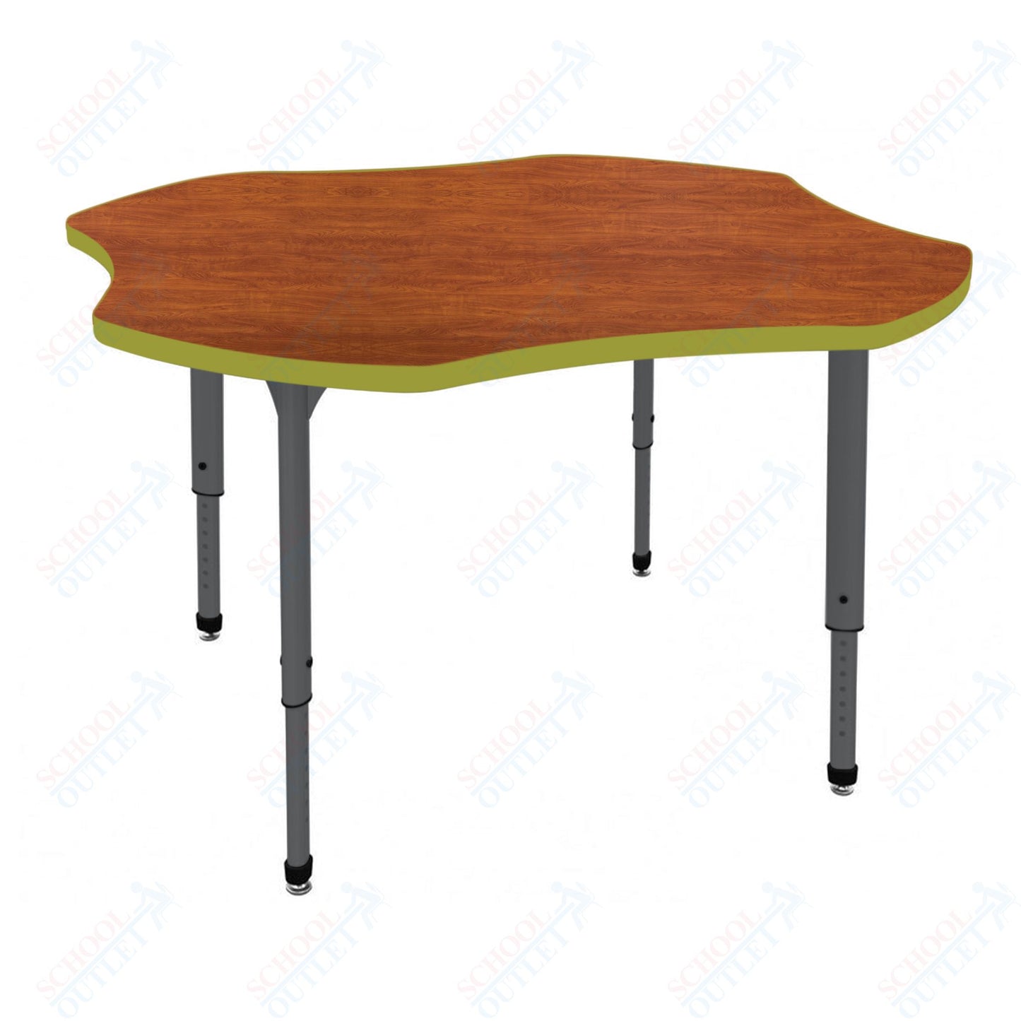Marco Apex Series 48" Clover Preschool Activity Table Height Adjustable Legs 17"-24" (38-2265-MB)