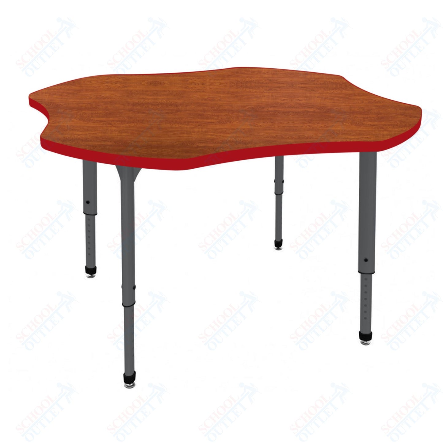 Marco Apex Series 48" Clover Preschool Activity Table Height Adjustable Legs 17"-24" (38-2265-MB)