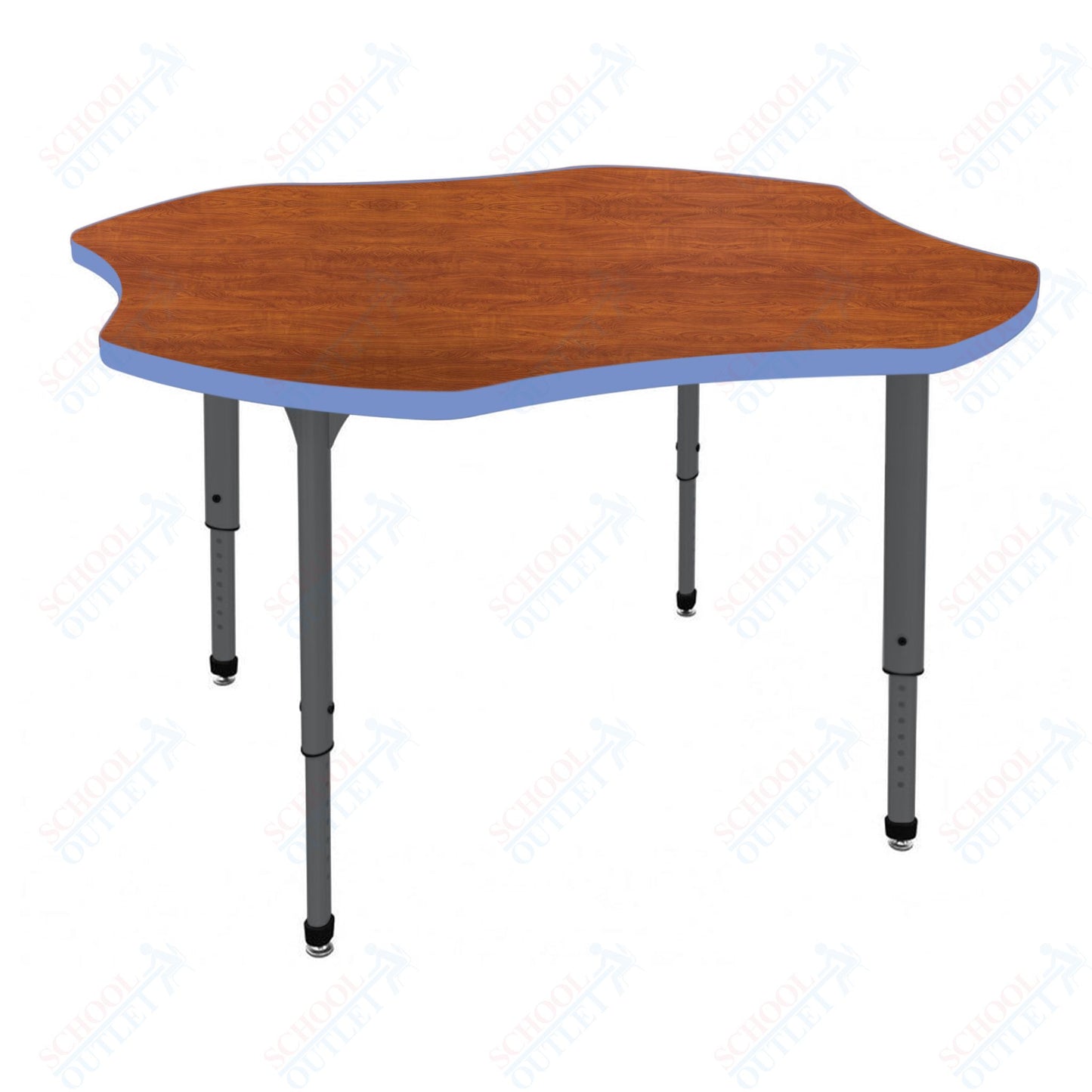 Marco Apex Series 48" Clover Preschool Activity Table Height Adjustable Legs 17"-24" (38-2265-MB)