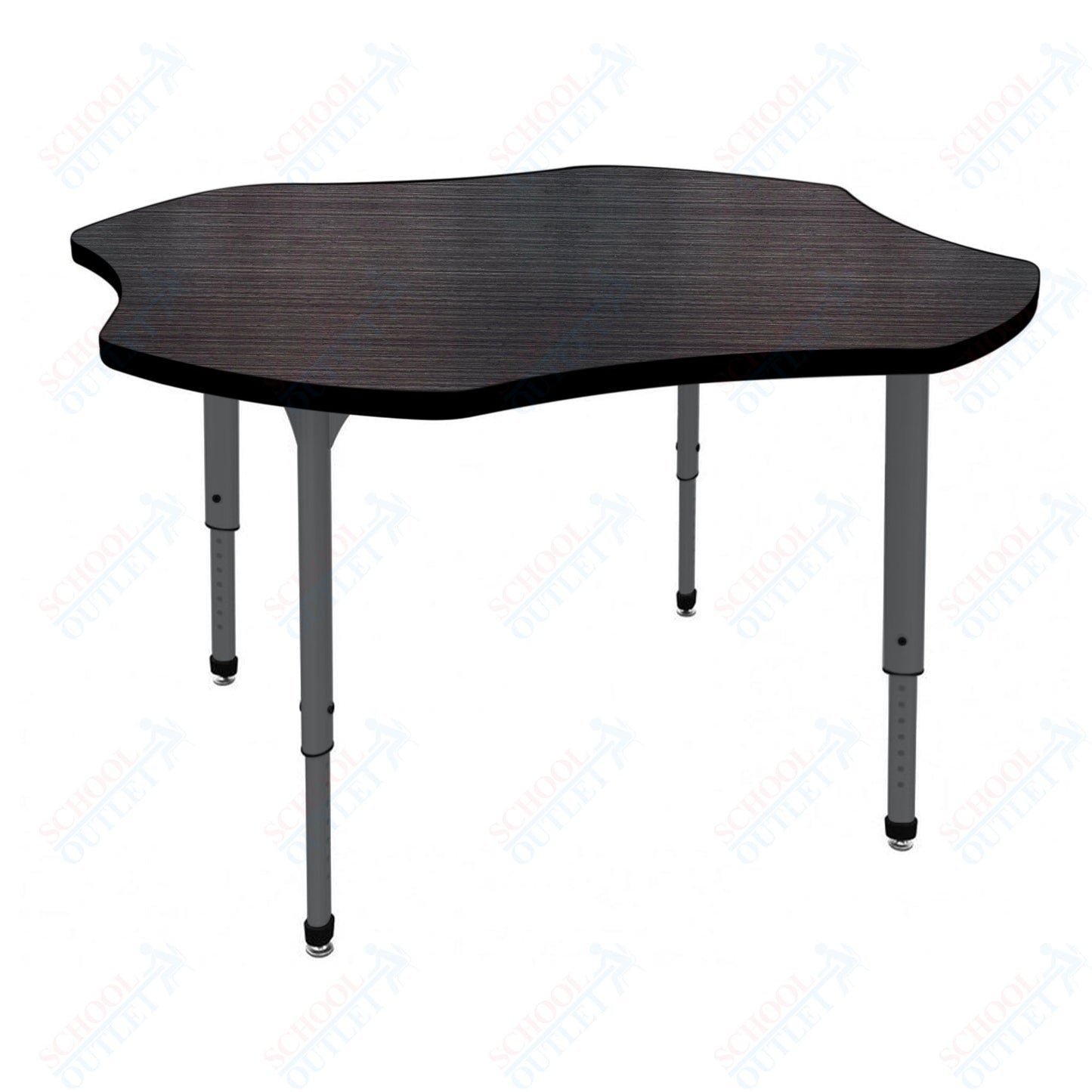 Marco Apex Series 48" Clover Preschool Activity Table Height Adjustable Legs 17"-24" (38-2265-MB)