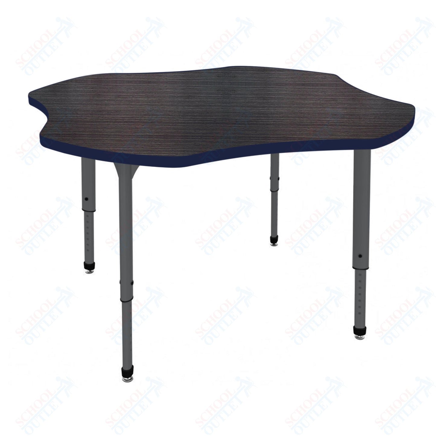 Marco Apex Series 48" Clover Preschool Activity Table Height Adjustable Legs 17"-24" (38-2265-MB)