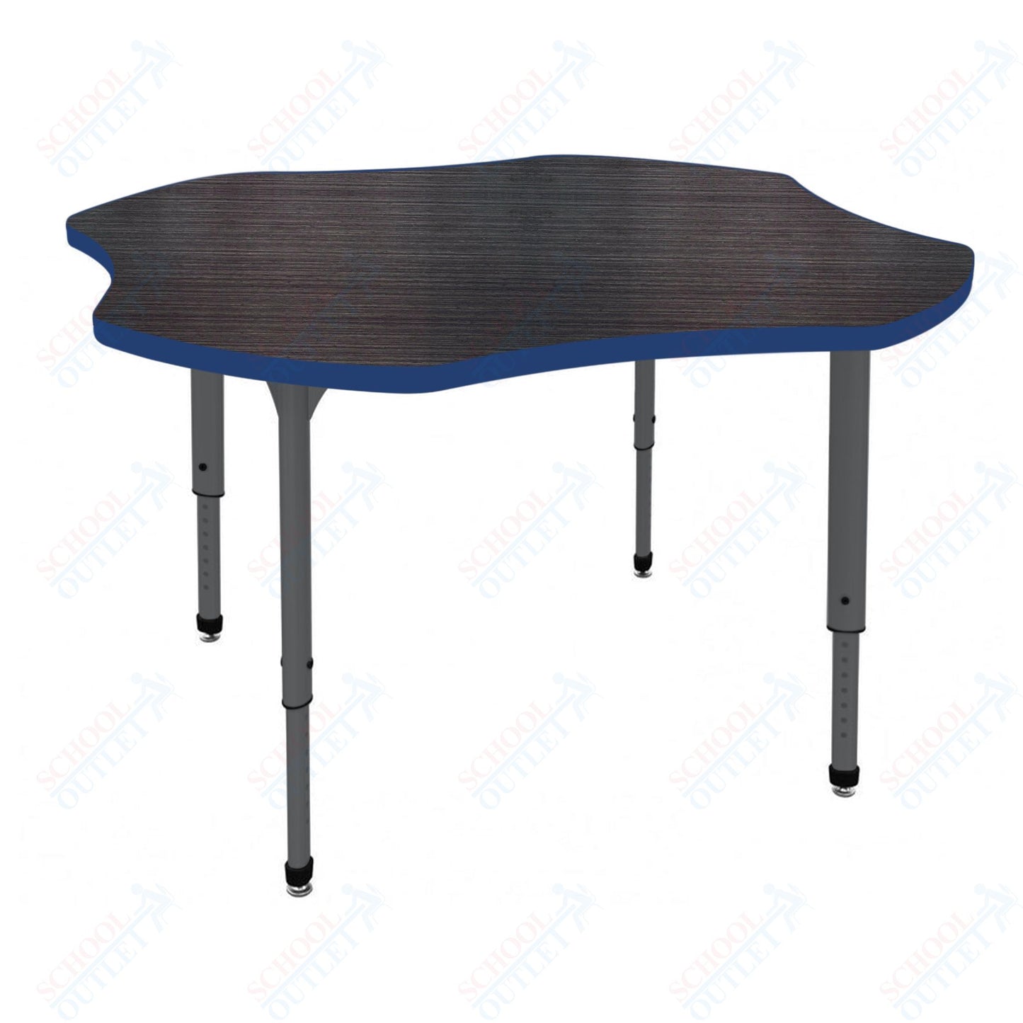 Marco Apex Series 48" Clover Preschool Activity Table Height Adjustable Legs 17"-24" (38-2265-MB)