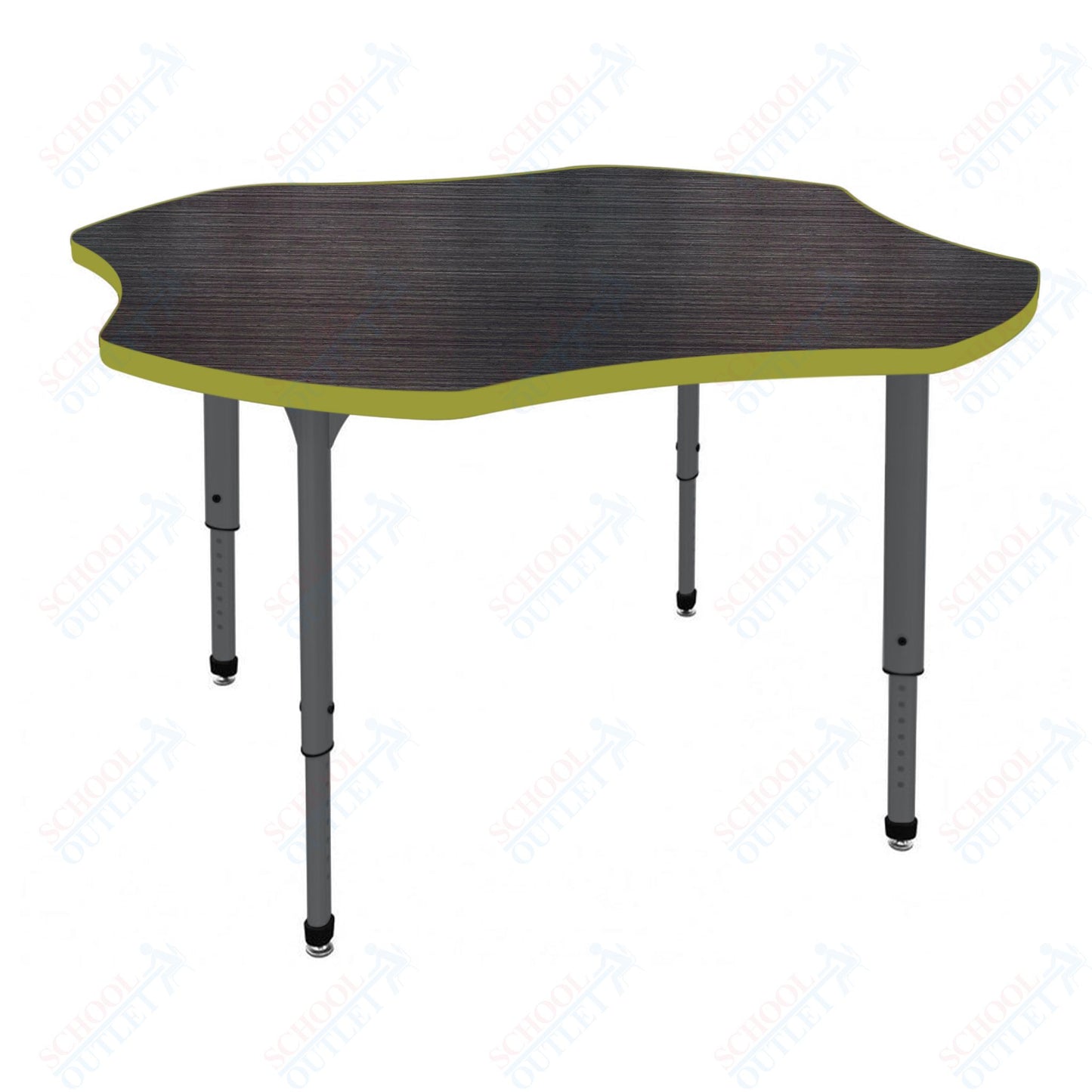 Marco Apex Series 48" Clover Preschool Activity Table Height Adjustable Legs 17"-24" (38-2265-MB)