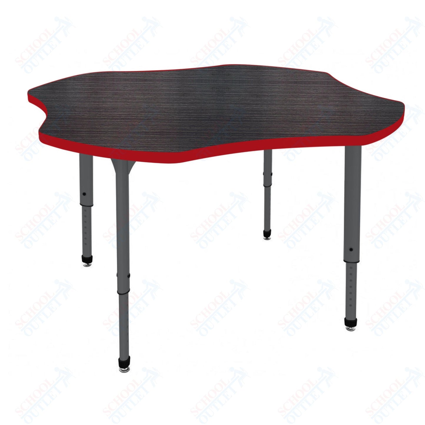 Marco Apex Series 48" Clover Preschool Activity Table Height Adjustable Legs 17"-24" (38-2265-MB)