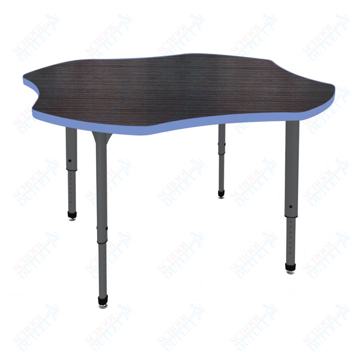 Marco Apex Series 48" Clover Preschool Activity Table Height Adjustable Legs 17"-24" (38-2265-MB)
