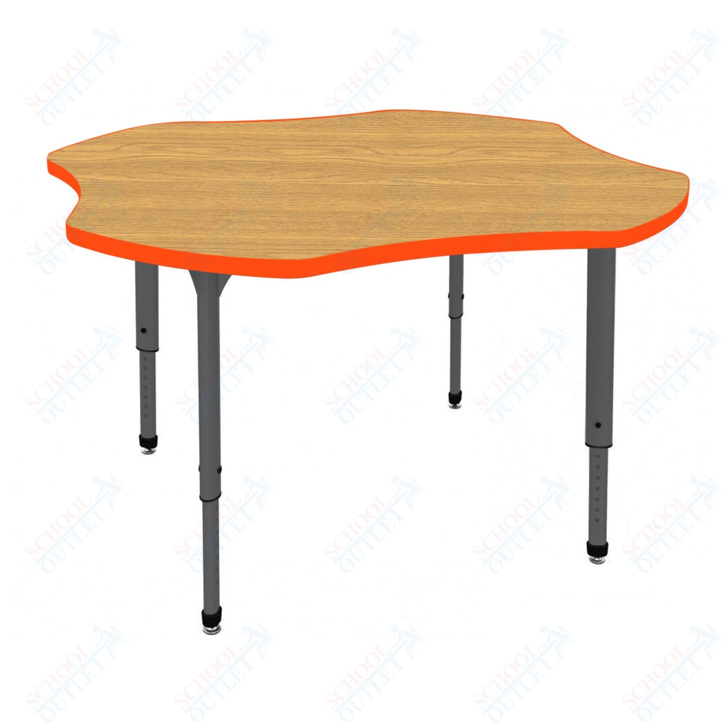 Marco Apex Series 48" Clover Preschool Activity Table Height Adjustable Legs 17"-24" (38-2265-MB)