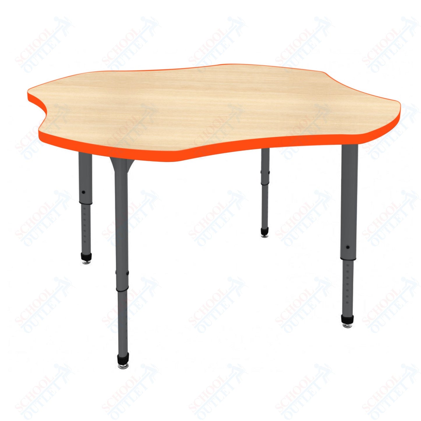 Marco Apex Series 48" Clover Preschool Activity Table Height Adjustable Legs 17"-24" (38-2265-MB)