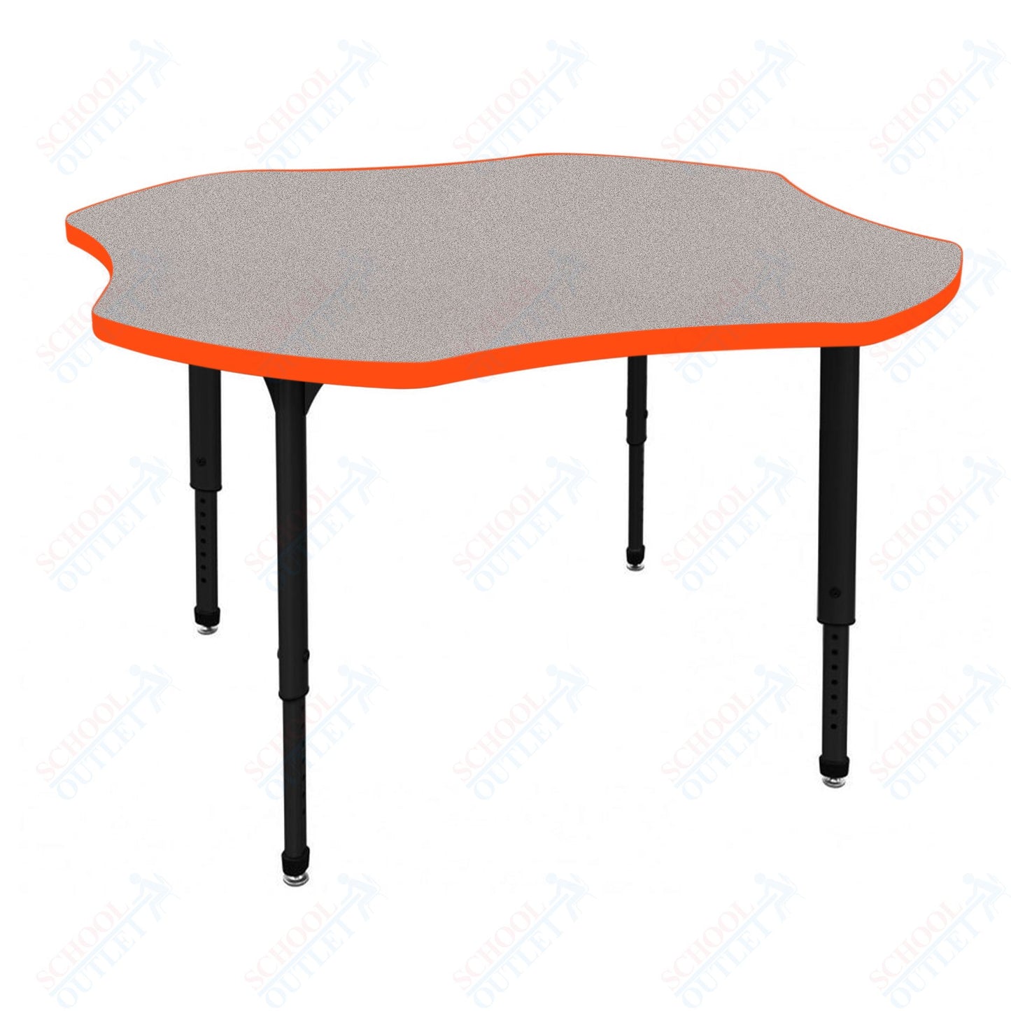 Marco Apex Series 48" Clover Preschool Activity Table Height Adjustable Legs 17"-24" (38-2265-MB)