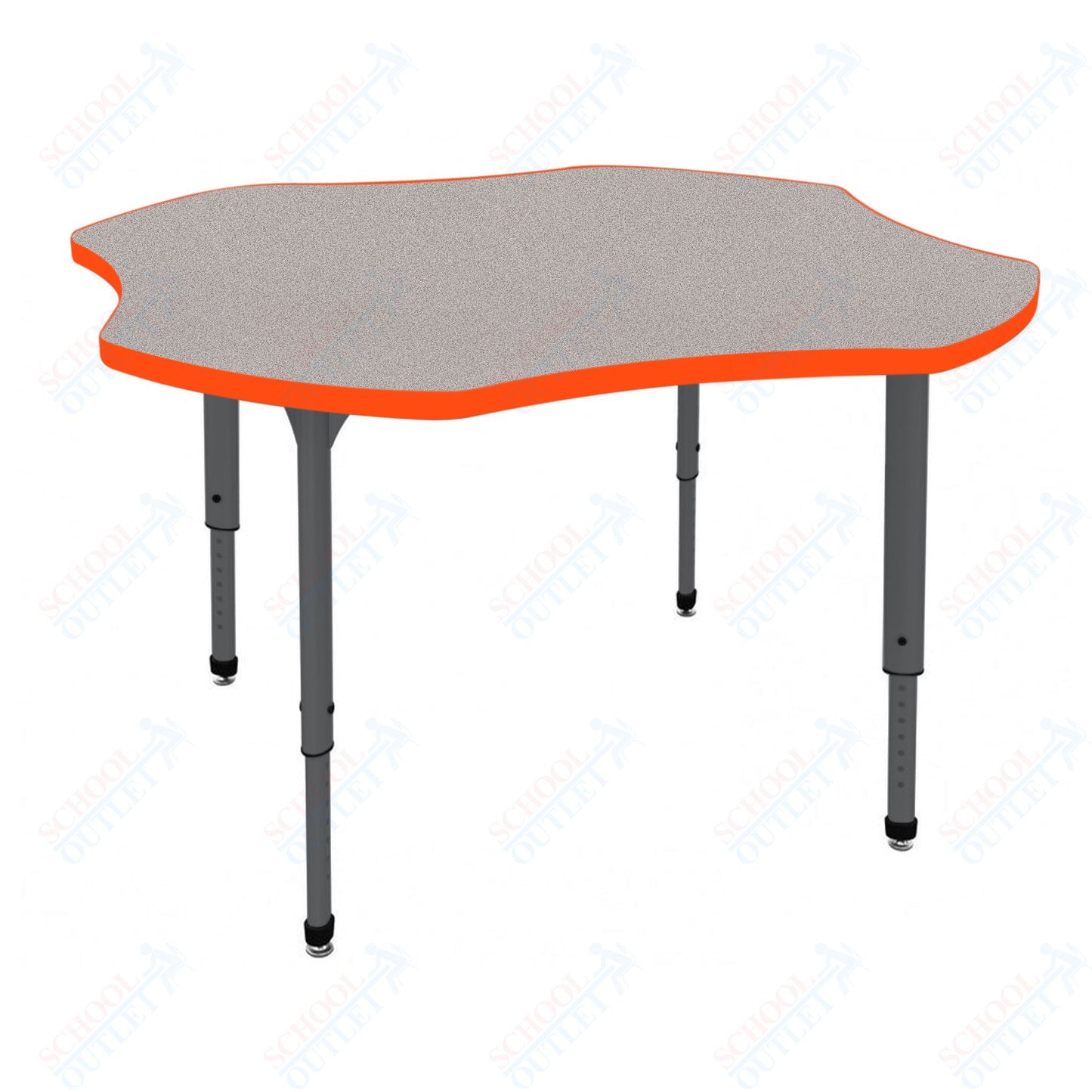Marco Apex Series 48" Clover Preschool Activity Table Height Adjustable Legs 17"-24" (38-2265-MB)