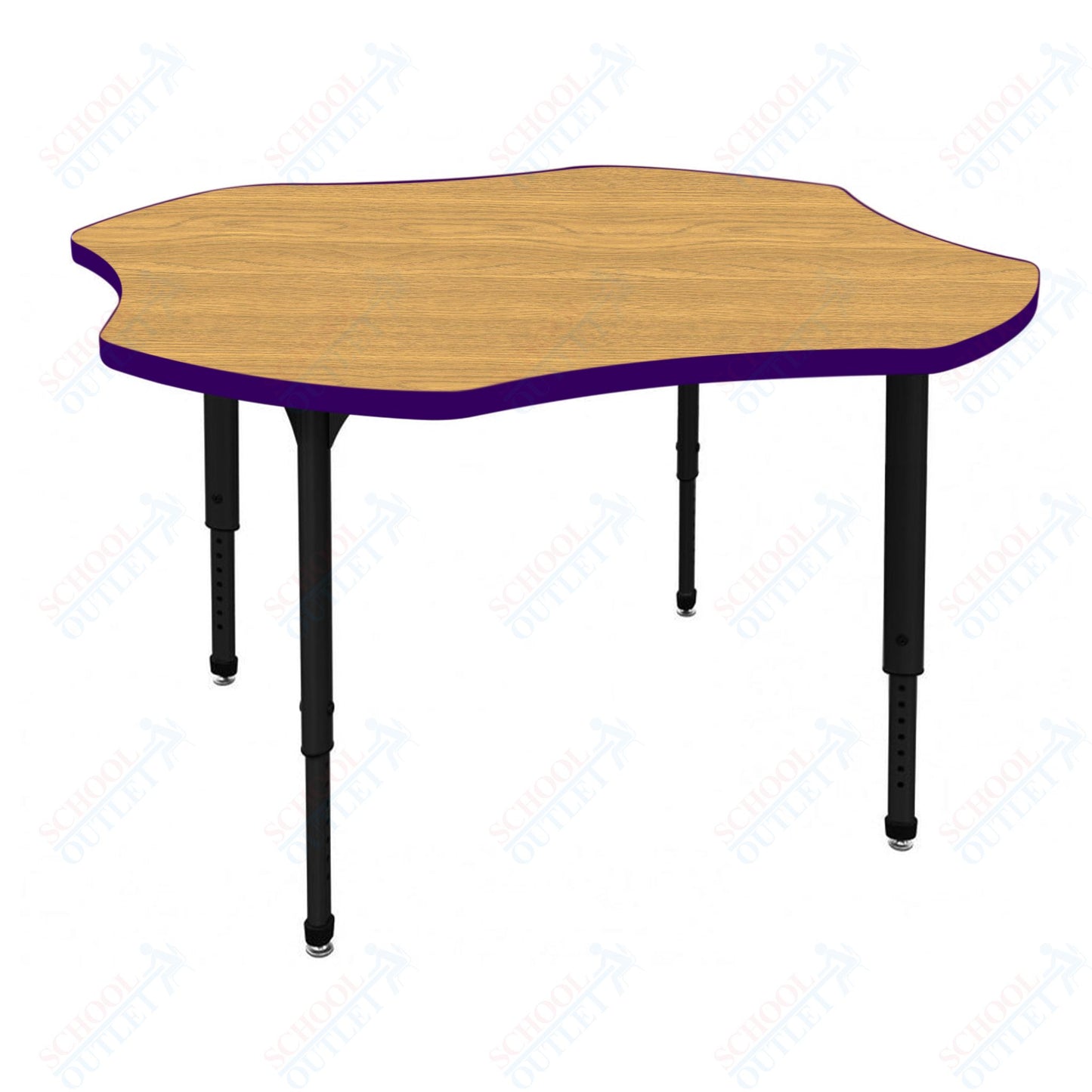Marco Apex Series 48" Clover Preschool Activity Table Height Adjustable Legs 17"-24" (38-2265-MB)
