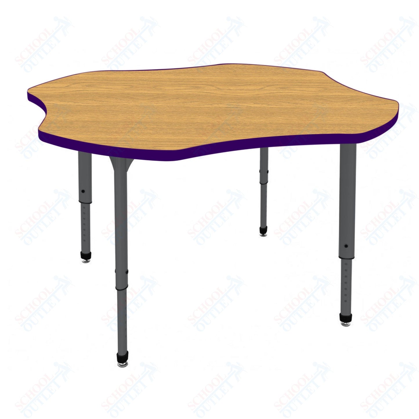 Marco Apex Series 48" Clover Preschool Activity Table Height Adjustable Legs 17"-24" (38-2265-MB)