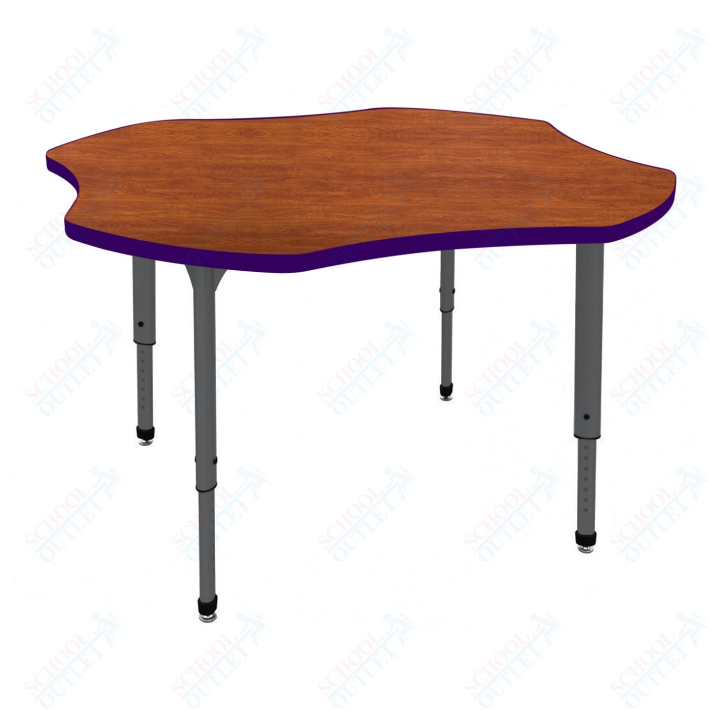 Marco Apex Series 48" Clover Preschool Activity Table Height Adjustable Legs 17"-24" (38-2265-MB)