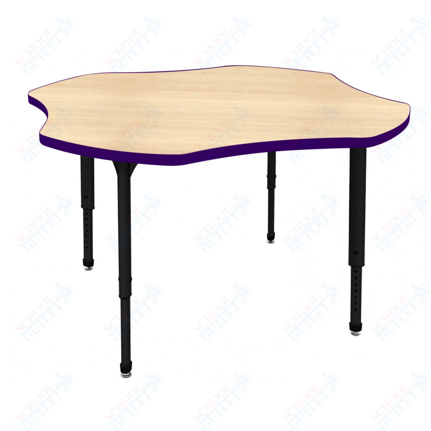 Marco Apex Series 48" Clover Preschool Activity Table Height Adjustable Legs 17"-24" (38-2265-MB)