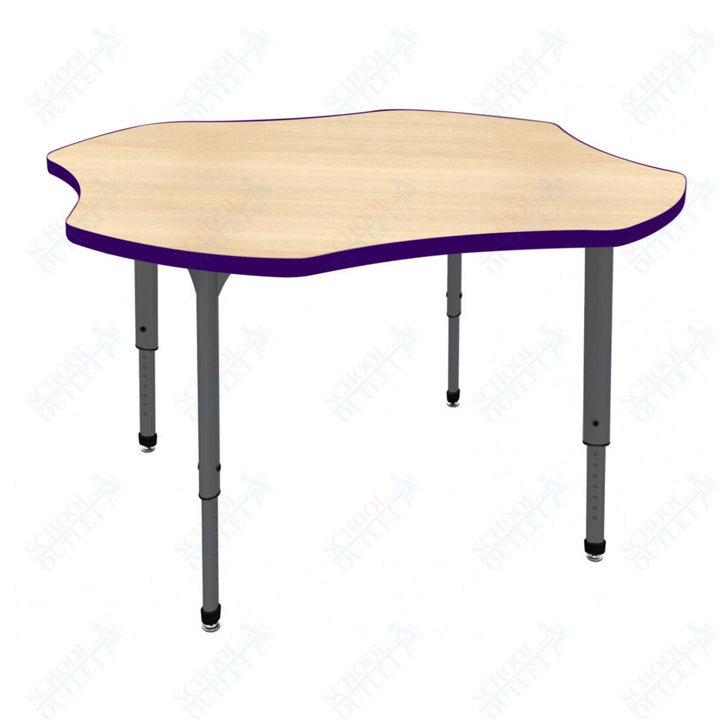 Marco Apex Series 48" Clover Preschool Activity Table Height Adjustable Legs 17"-24" (38-2265-MB)
