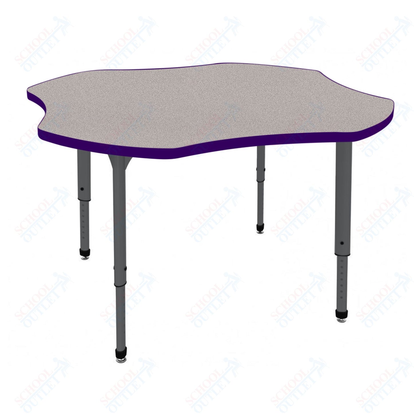 Marco Apex Series 48" Clover Preschool Activity Table Height Adjustable Legs 17"-24" (38-2265-MB)