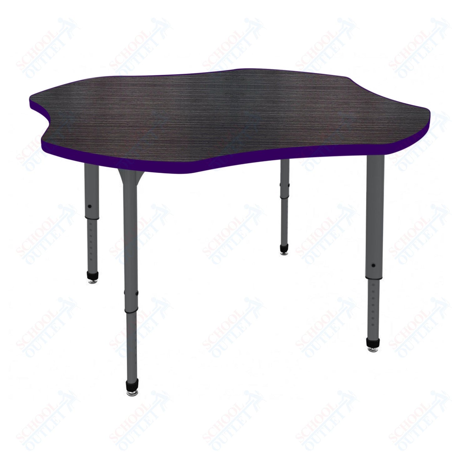 Marco Apex Series 48" Clover Preschool Activity Table Height Adjustable Legs 17"-24" (38-2265-MB)
